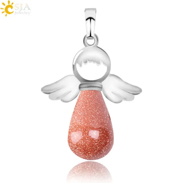 Natural Stones Angels Pendant