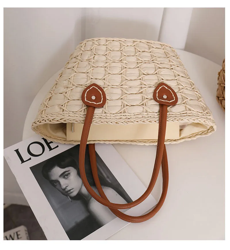 Natural Straw Hand Tote Bag | ALPHONSINA