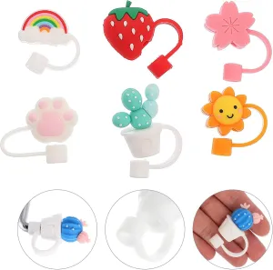 NEW 6Pcs Straw Tips Cover Straw Covers Cap for Stanley Cup Cloud Shape Straw Protecto Reusable Drinking Straw Lids for Straw Tips Bottle Accessories