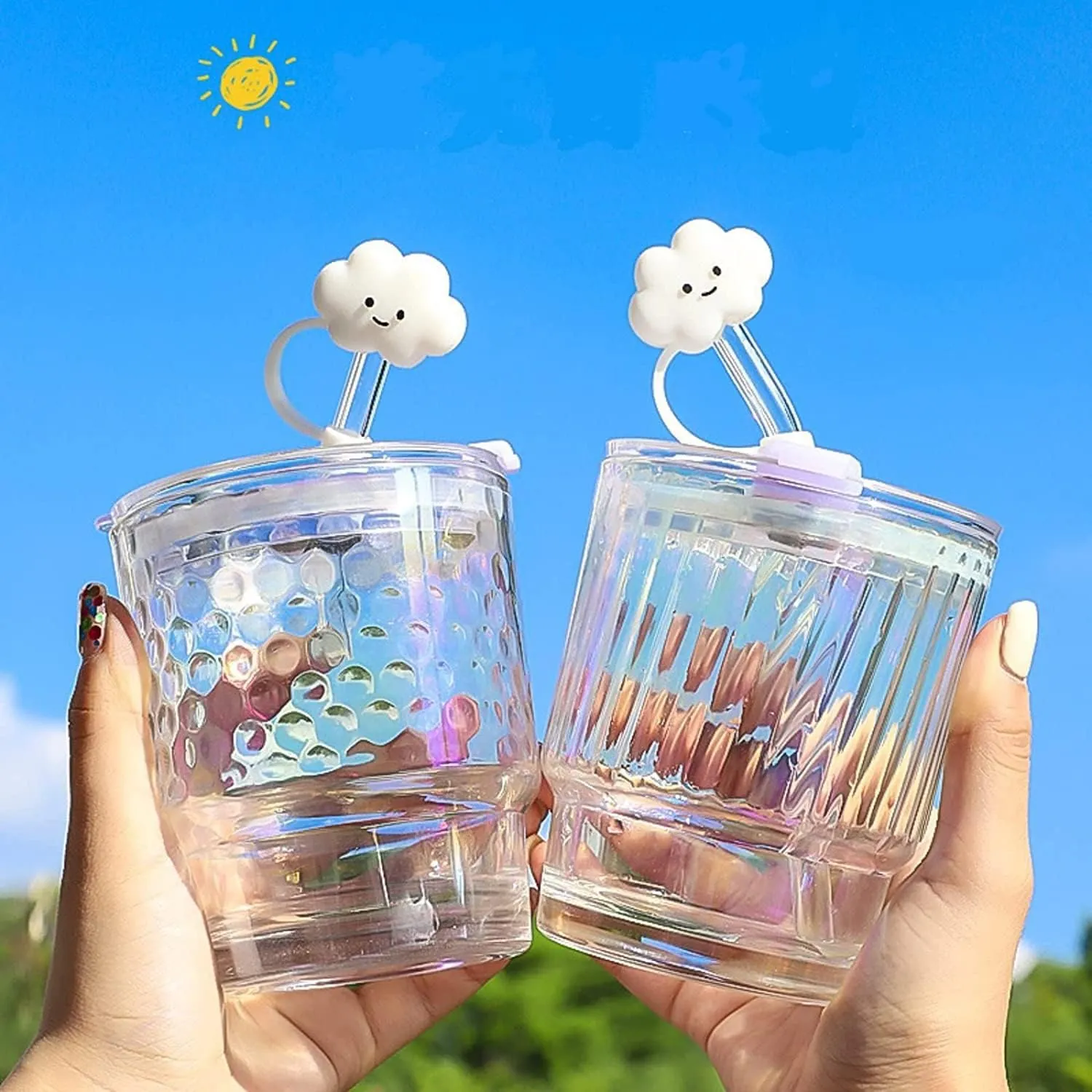 NEW 6Pcs Straw Tips Cover Straw Covers Cap for Stanley Cup Cloud Shape Straw Protecto Reusable Drinking Straw Lids for Straw Tips Bottle Accessories