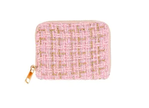 NEW! BUBBLEGUM PINK TWEED CARD HOLDER