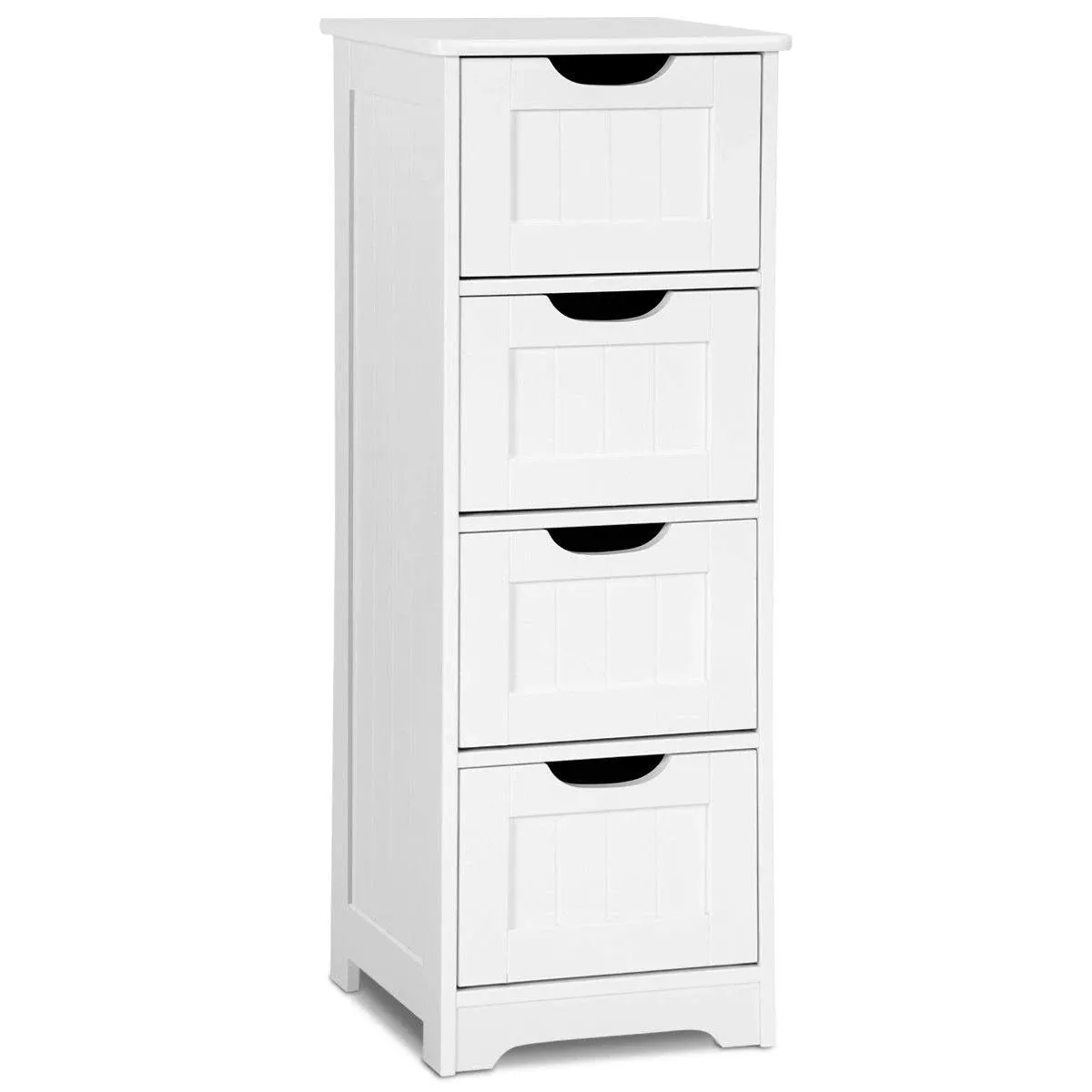 New in box! Costway Wooden Freestanding 4 Tier Storage Cabinet! Great for Bathroom, Office, Bedroom etc! White! Retails $272 W/Tax!