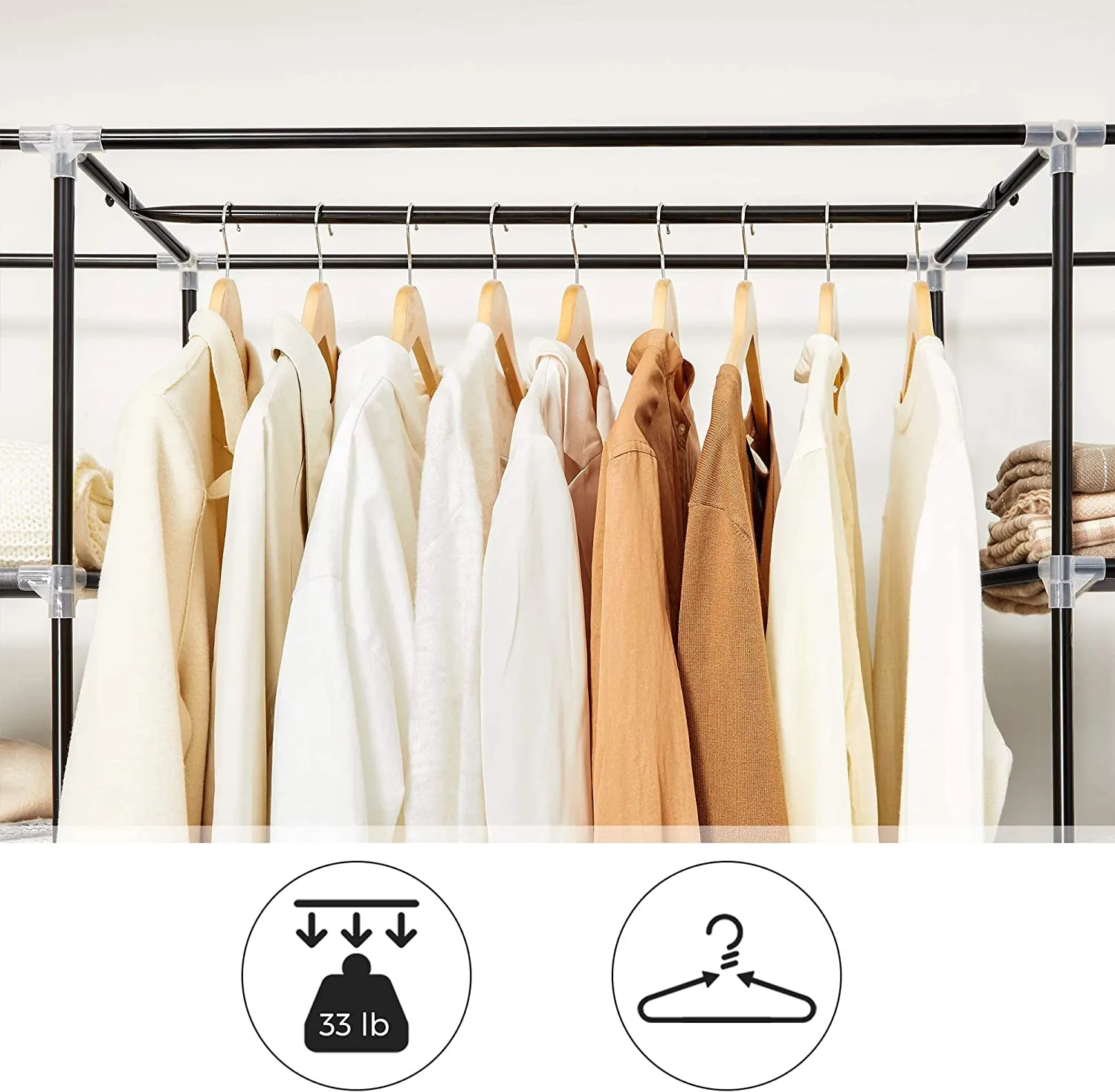 New in box! SONGMICS Closet Wardrobe, Portable Closet, Clothes Rail, Clothes Storage Organizer, Black