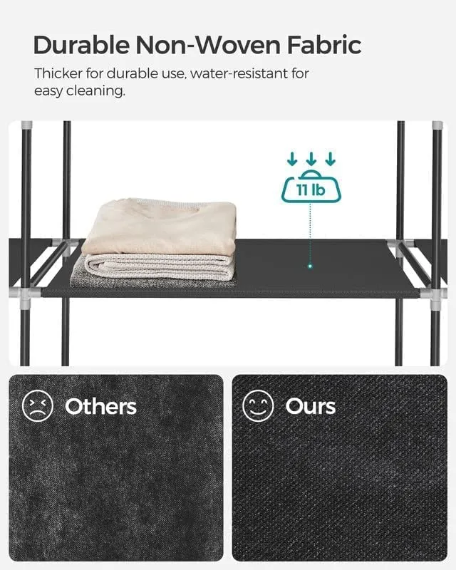 New in box! SONGMICS Closet Wardrobe, Portable Closet, Clothes Rail, Clothes Storage Organizer, Black
