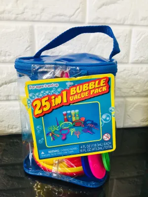 New in Carry Bag! Bubble Set, 25 Pieces Soap Bubble Bubble Wand Set For Kids!