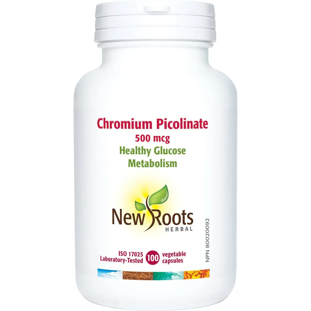 New Roots Chromium Picolinate 500mcg 100 Veg Capsules