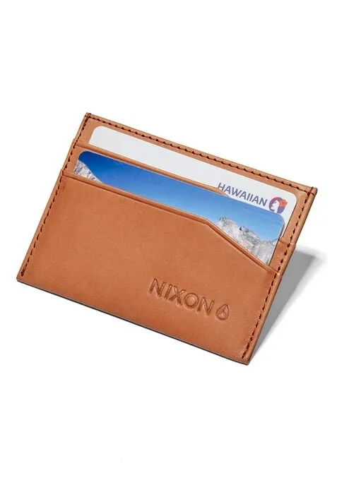 Nixon Flaco Leather Card Wallet - Tan