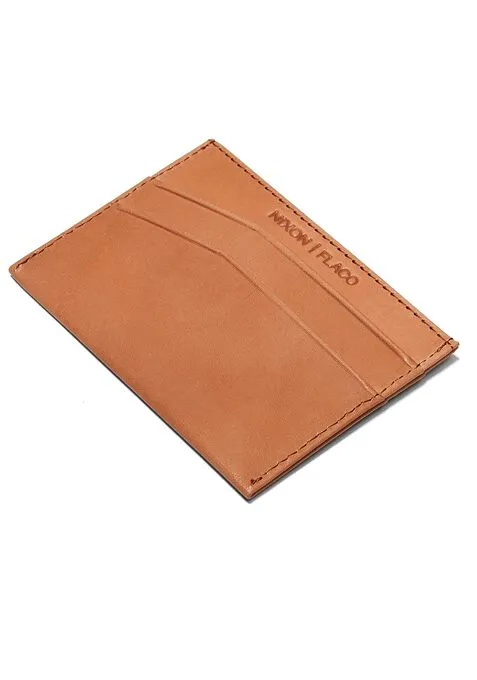Nixon Flaco Leather Card Wallet - Tan