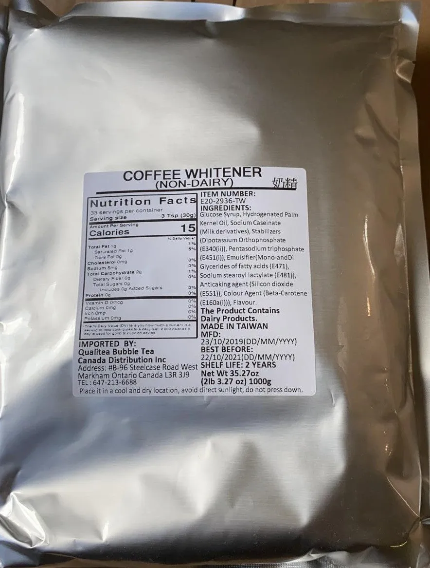 Non Dairy Creamer (Coffee Whitener) - 1 KG Bag, Case = 20 x 1 KG Bags