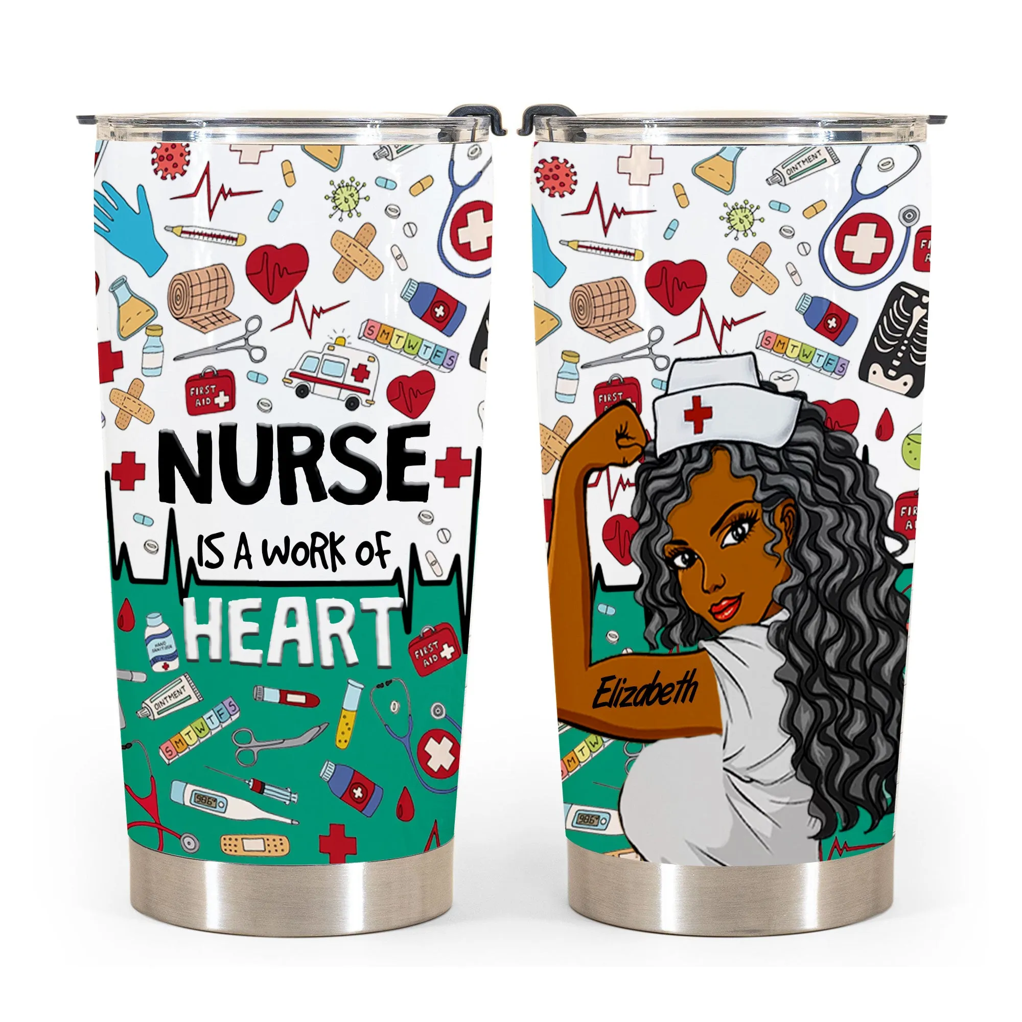 Nurse Is A work Of Heart Personalized Tumbler