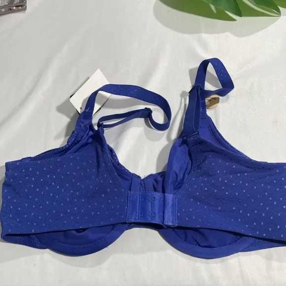 NWT $68 Wacoal [ 34D ] Back Appeal Smoothing Underwire Bra in Clematis Blue‎