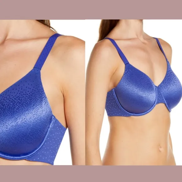 NWT $68 Wacoal [ 34D ] Back Appeal Smoothing Underwire Bra in Clematis Blue‎