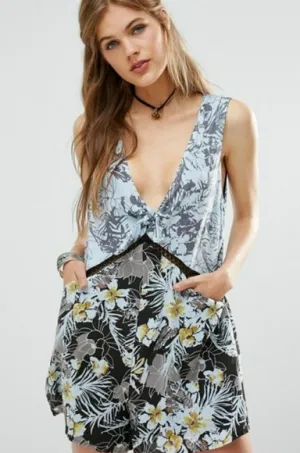 NWT SANTIAGO PRINTED ROMPER