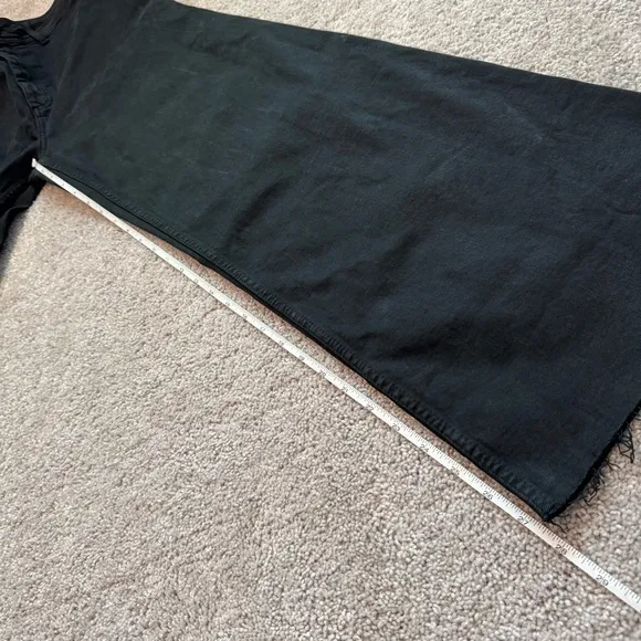 NWT Zara Pure Black Marine Straight Skim Fit Relaxed Leg High Rise size 6