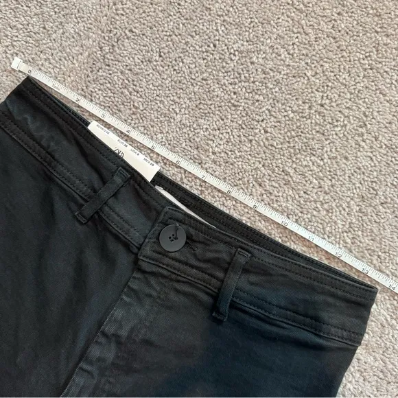 NWT Zara Pure Black Marine Straight Skim Fit Relaxed Leg High Rise size 6