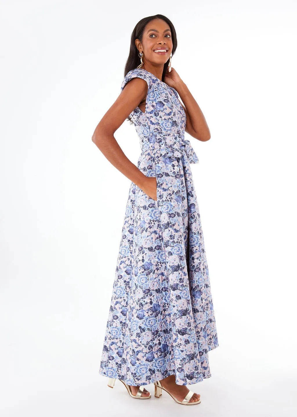 Olivia Gown Lavender Bubble Jacquard