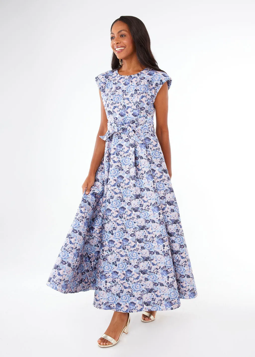 Olivia Gown Lavender Bubble Jacquard