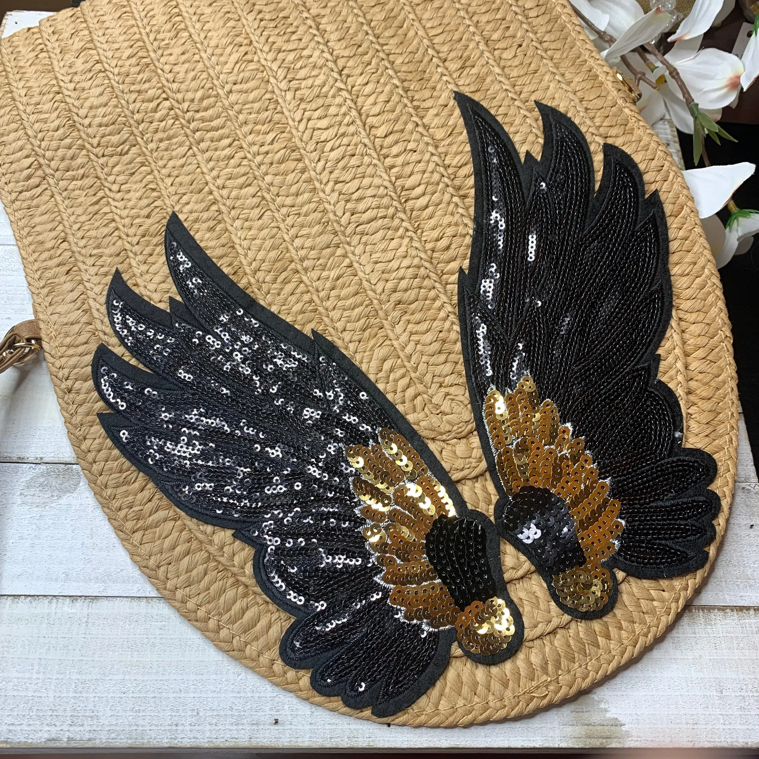One of a kind Black Wings Clutch 510-05 | Erika Williner Designs
