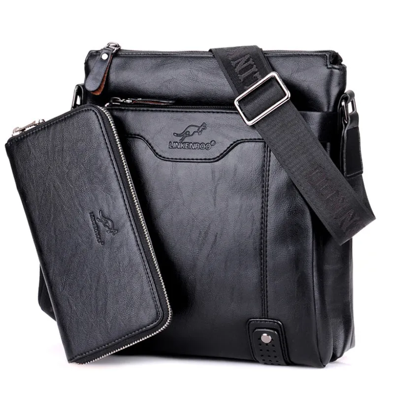 One Shoulder Men's Leather Bag Crossbody Business Briefcase