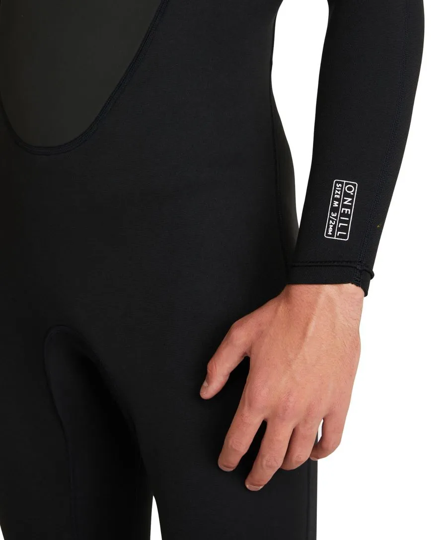 O'Neill Factor Back Zip Steamer 3/2mm - Black/Black