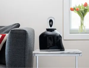 “Ovation” Large Black Glass Cremation Urn
