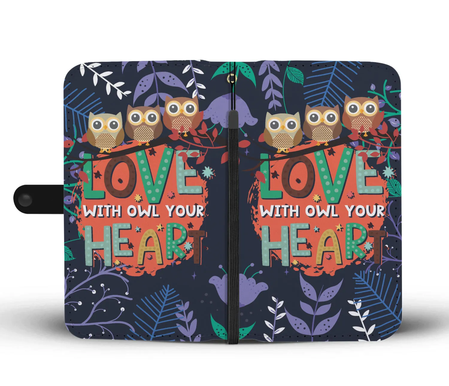 Owl (Love) - RFID Wallet Phone Case