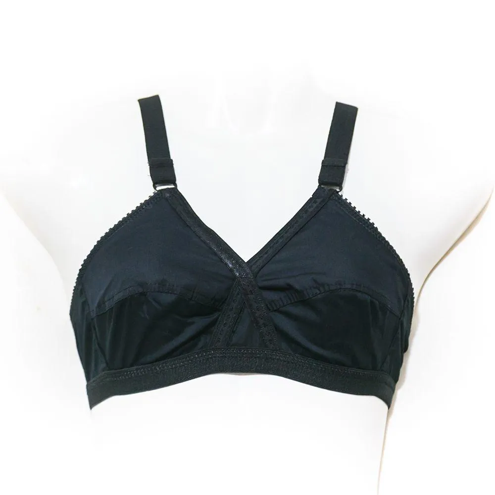 Pack of 2 Regular Cotton Bra - Daily Wear Bra - Black & Skin Bra