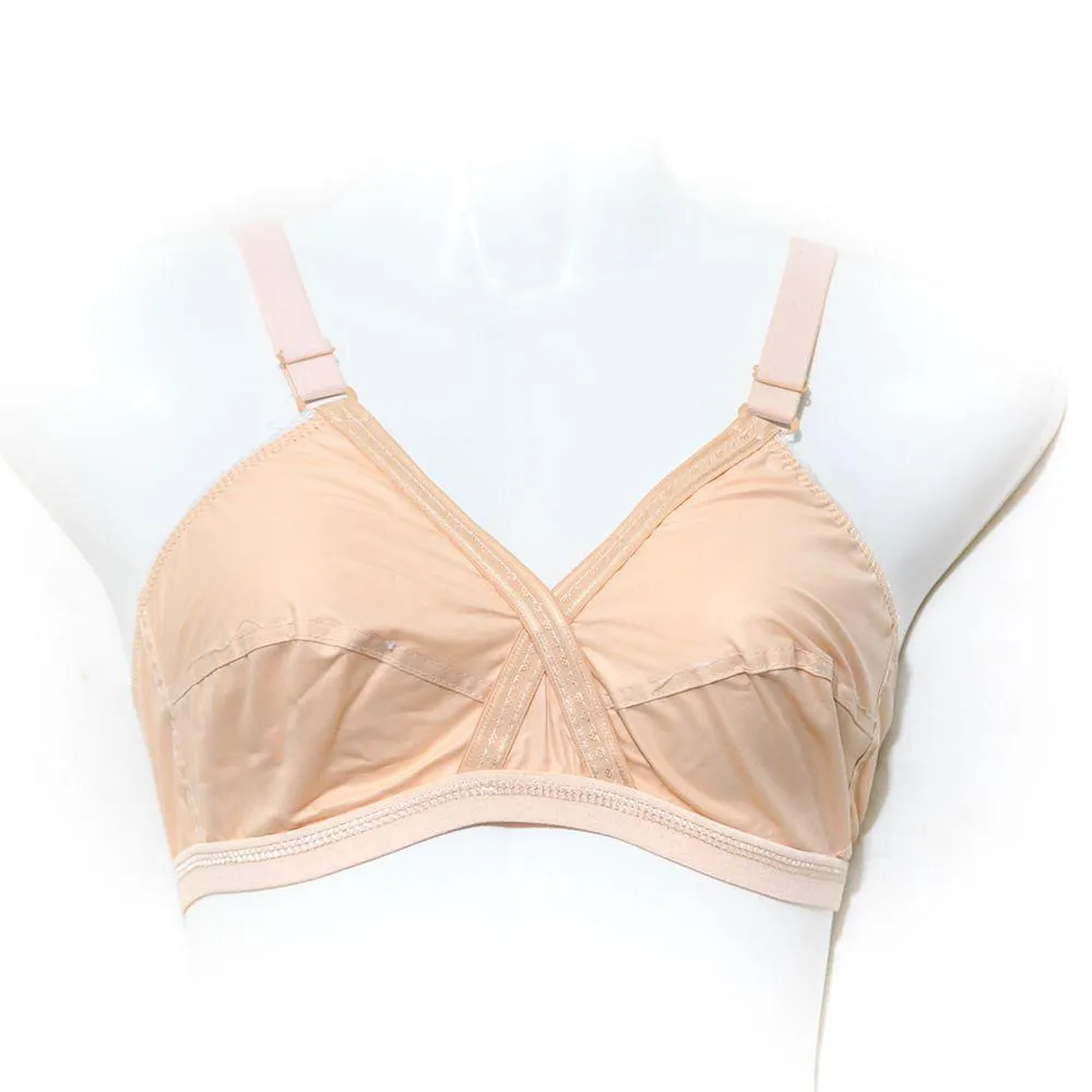Pack of 2 Regular Cotton Bra - Daily Wear Bra - Black & Skin Bra