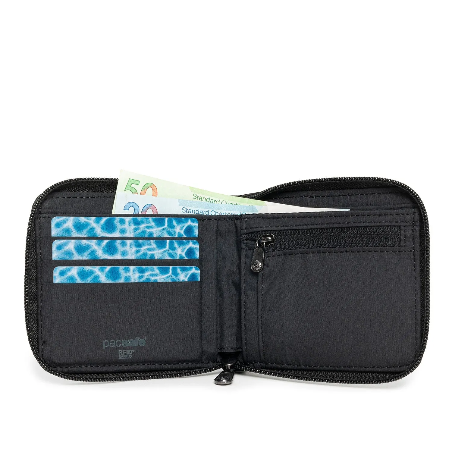 Pacsafe® RFIDsafe RFID blocking zip around wallet
