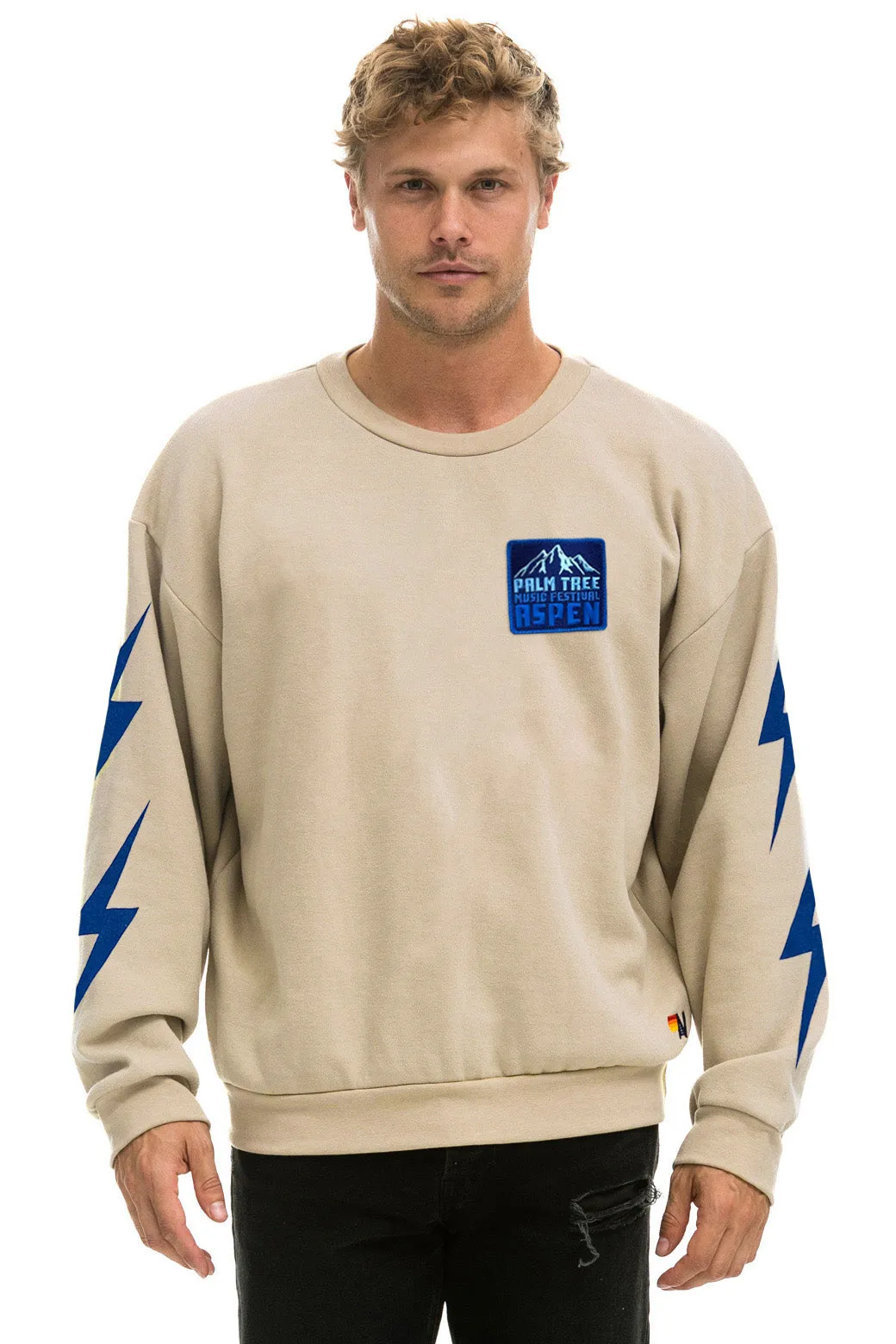 PALM TREE FESTIVAL ASPEN 2025 CREW SWEATSHIRT RELAXED - SAND