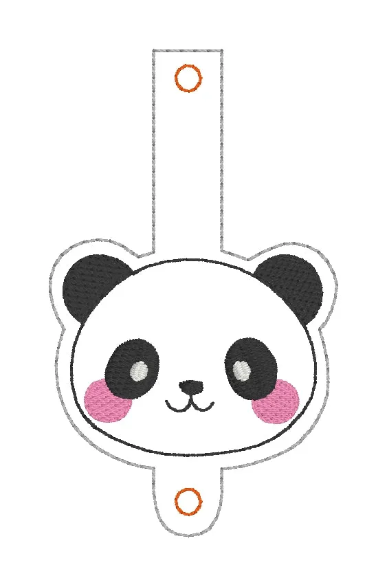 Panda Wallet tab (2 sizes included) machine embroidery design DIGITAL DOWNLOAD