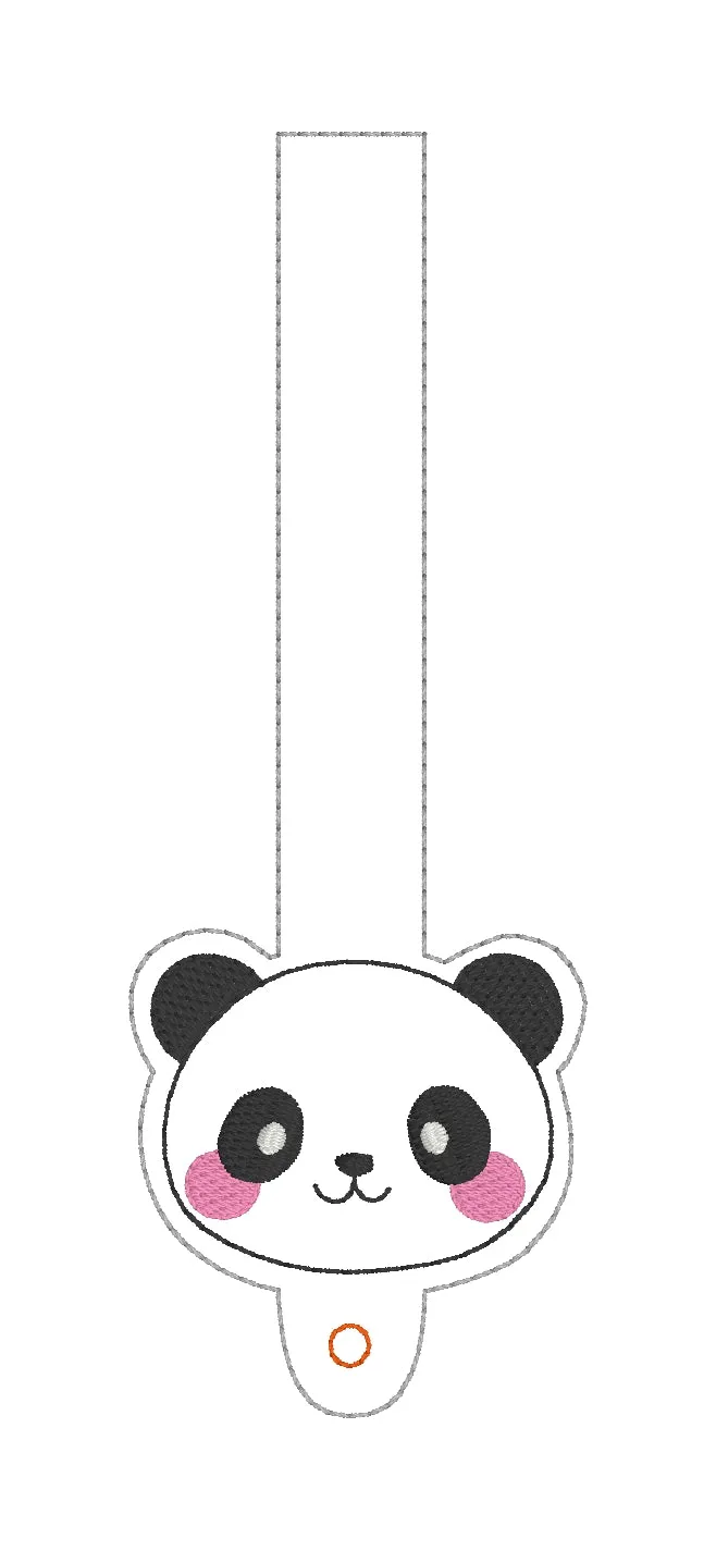 Panda Wallet tab (2 sizes included) machine embroidery design DIGITAL DOWNLOAD