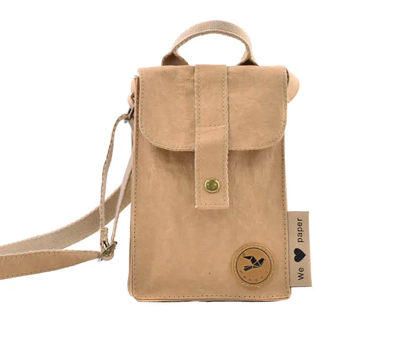 PAPERO Handy Umhängetasche BUTTERFLY aus Papier mit RFID für Passport, Reisen