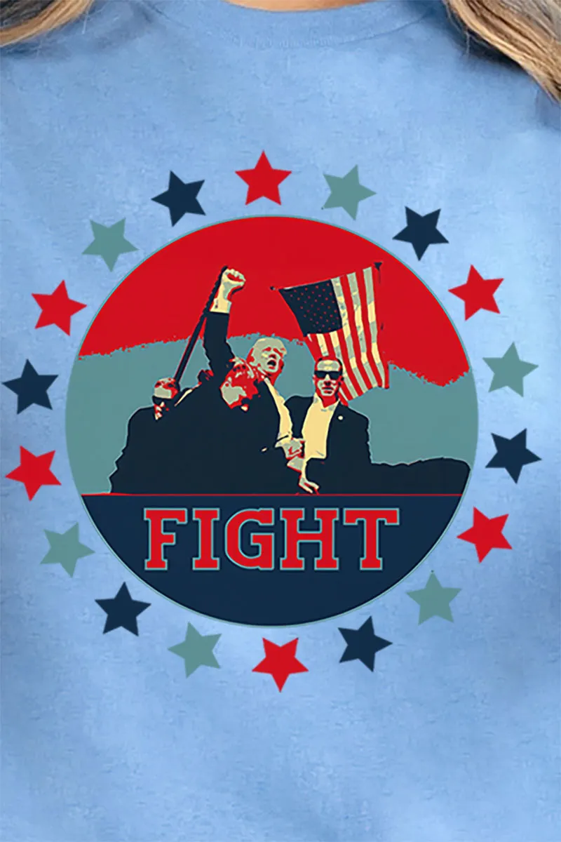 Patriotic Trump Fight Short Sleeve Relaxed Fit T-Shirt