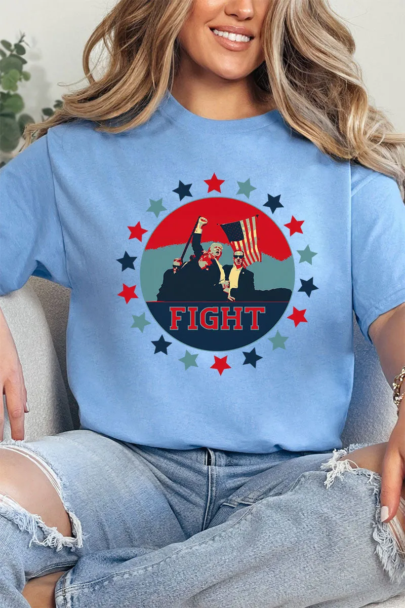 Patriotic Trump Fight Short Sleeve Relaxed Fit T-Shirt