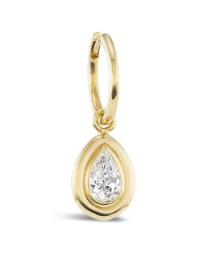 Pear Double Bubble Bezel Huggies