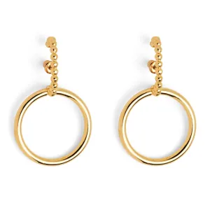 Pearled Intersect Earring in Gold