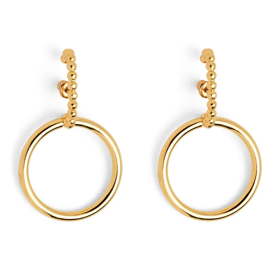 Pearled Intersect Earring in Gold
