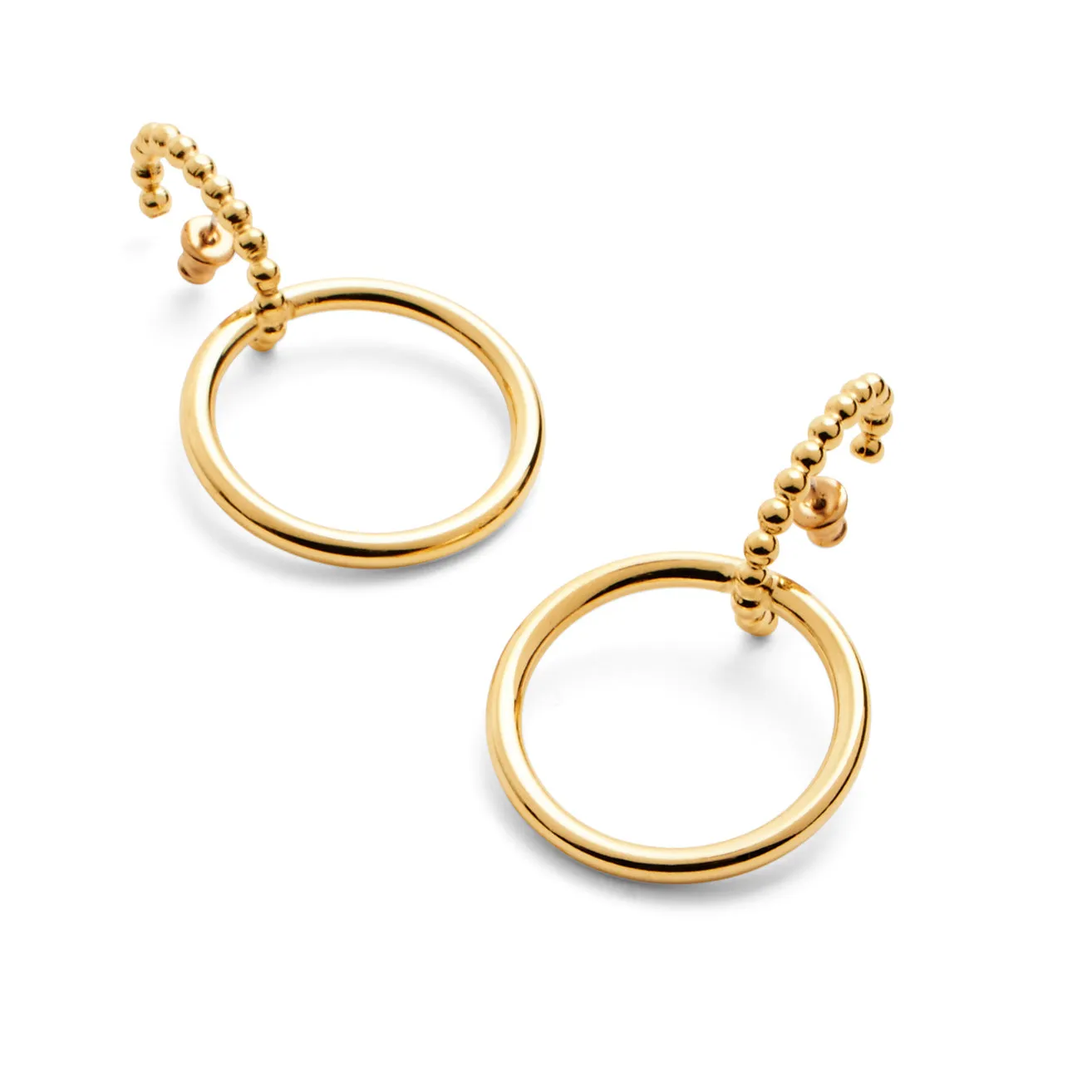 Pearled Intersect Earring in Gold