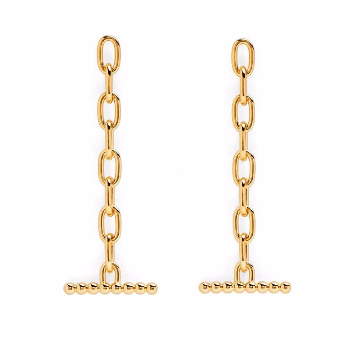 Pearled Toggle Earring in Gold