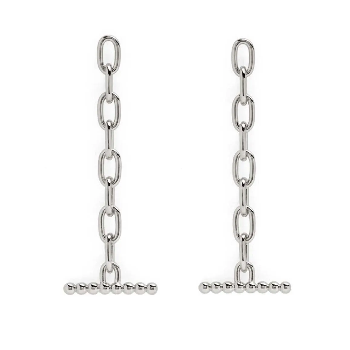 Pearled Toggle Earring in Silver