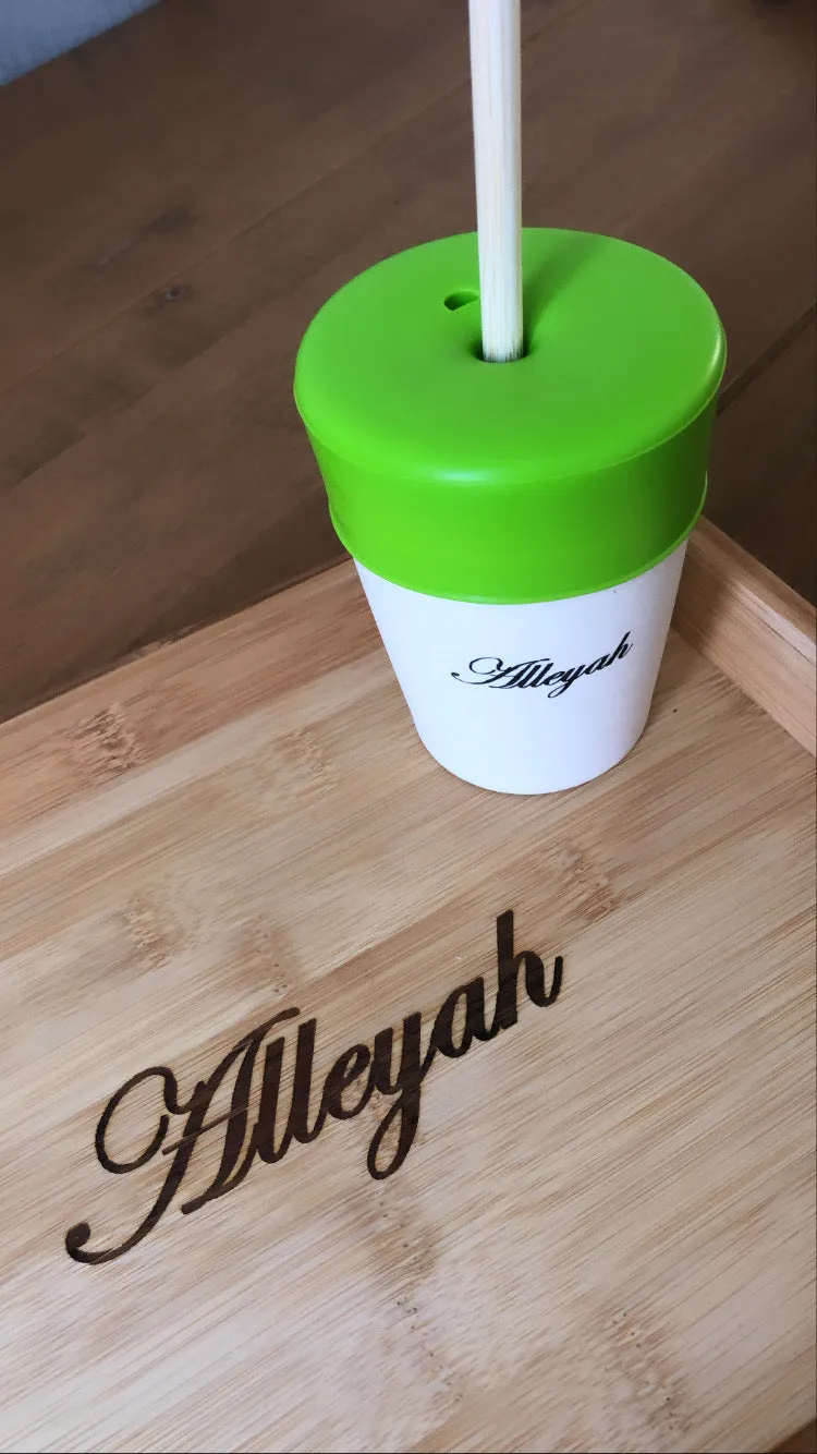 Personalised Straw Cup Green