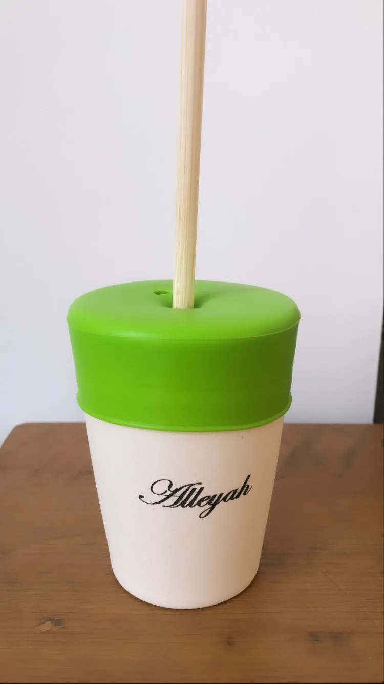 Personalised Straw Cup Green