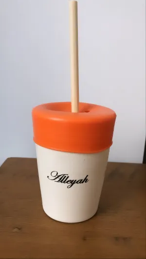 Personalised Straw Cup Orange