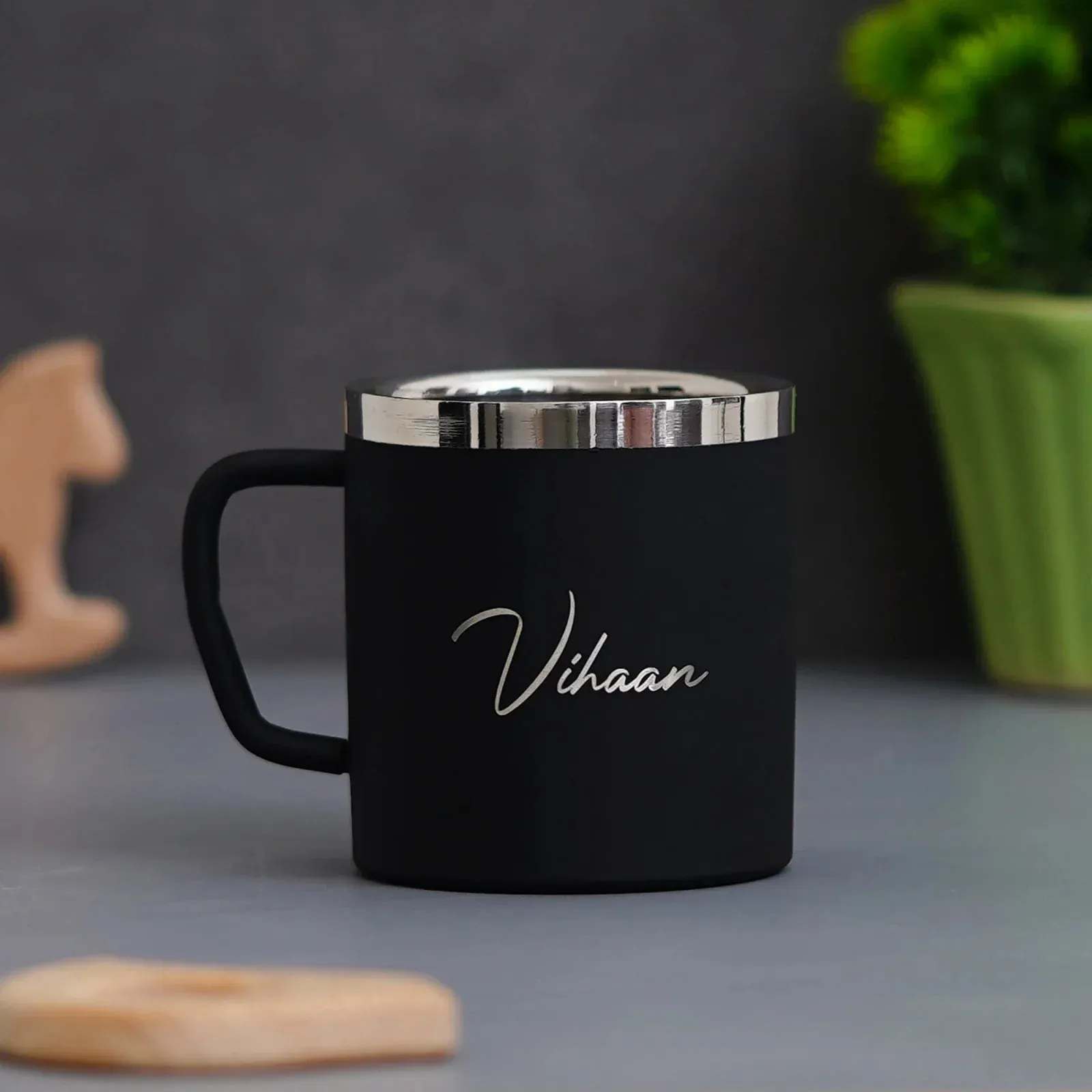 Personalized All in One Men's Combo (2 pcs) & Rainbow Classic Bottle 1Litre & Stainless Steel Mug - Olive Green