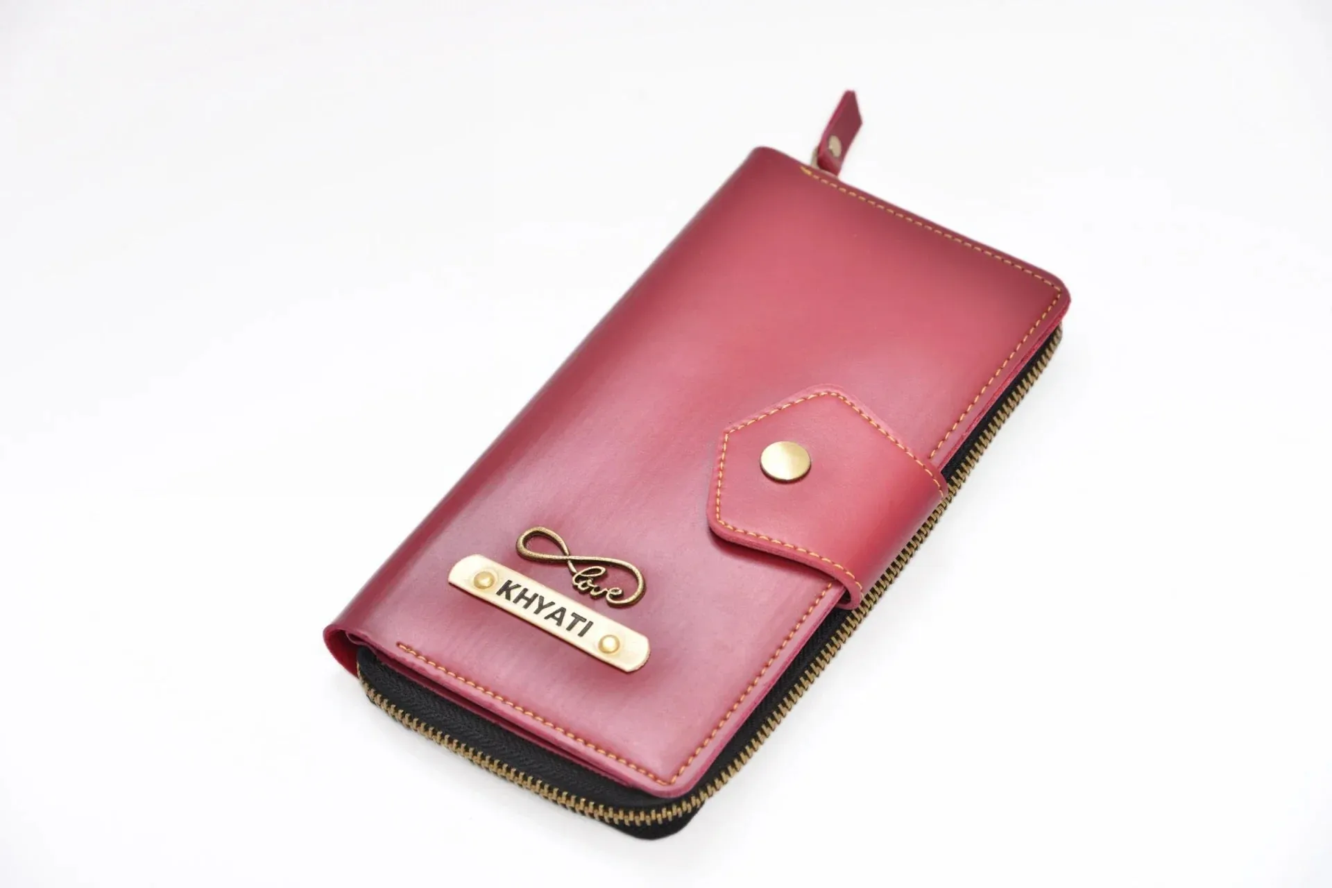 Personalized Couple's Combo : Premium Lady Wallet ( Product 1 )& Men's Wallet (Product 2)- Wine