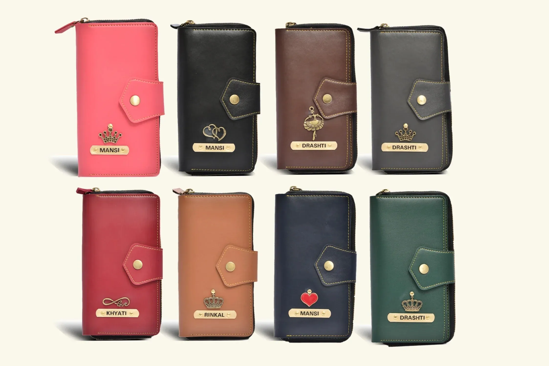 Personalized Couple's Combo : Premium Lady Wallet ( Product 1 )& Men's Wallet (Product 2)- Wine