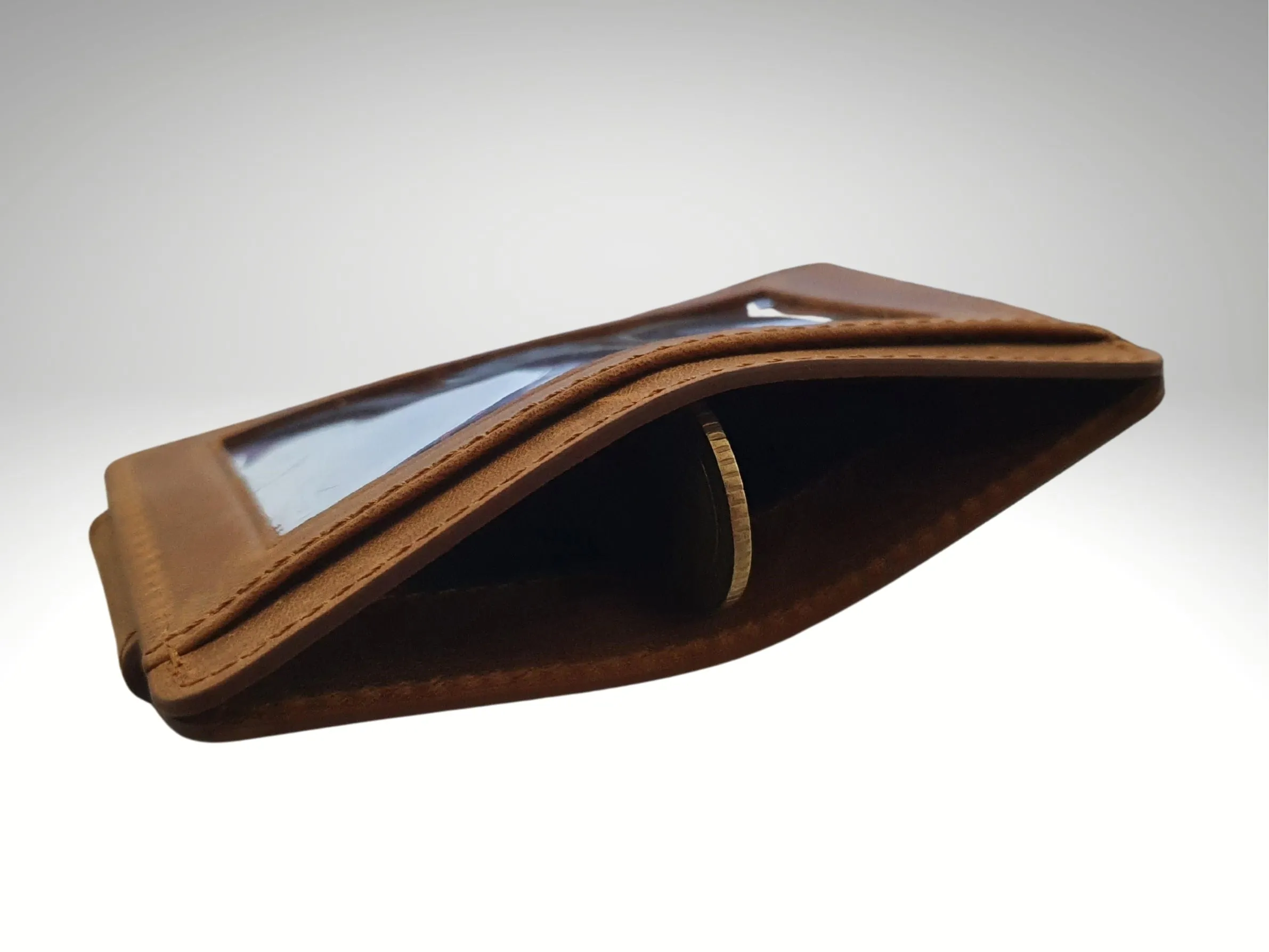 Personalized Leather Money Clip, Custom Front Pocket Wallet for Men