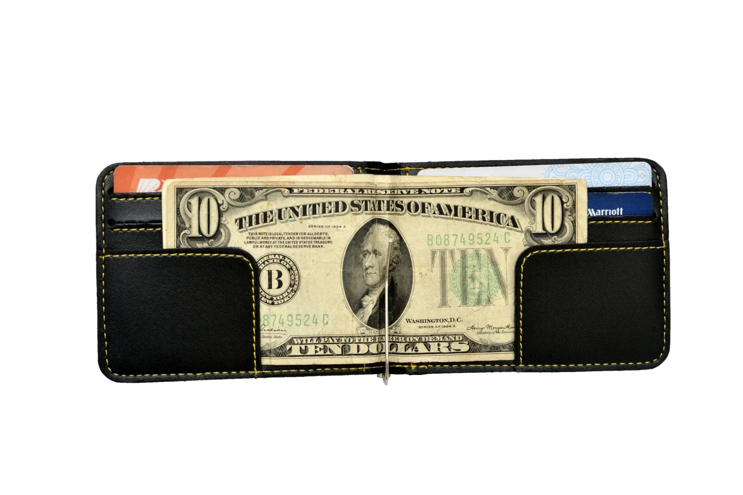 Personalized Vegan Leather Money Clip - Black