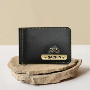 Personalized Vegan Leather Money Clip - Black